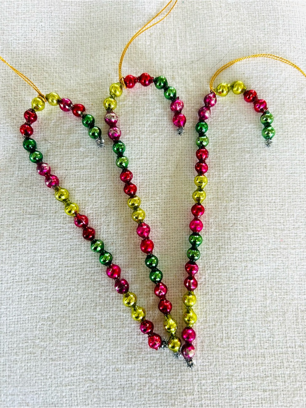 🎄 Vintage repurposed mercury glass garland candy cane holiday Christmas ornament